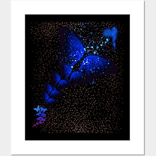 Blue Butterflies Posters and Art